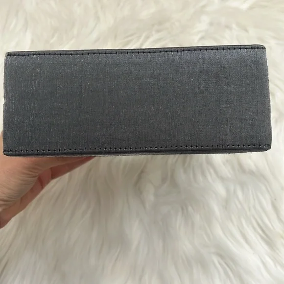 Vintage 90s Y2K 2000s Sasha Silver Grey Beaded Top Handle Mini Bag / Purse - Picture 5 of 13